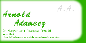 arnold adamecz business card